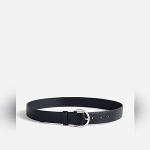Madewell black leather silver buckle Perfect Leather Belt